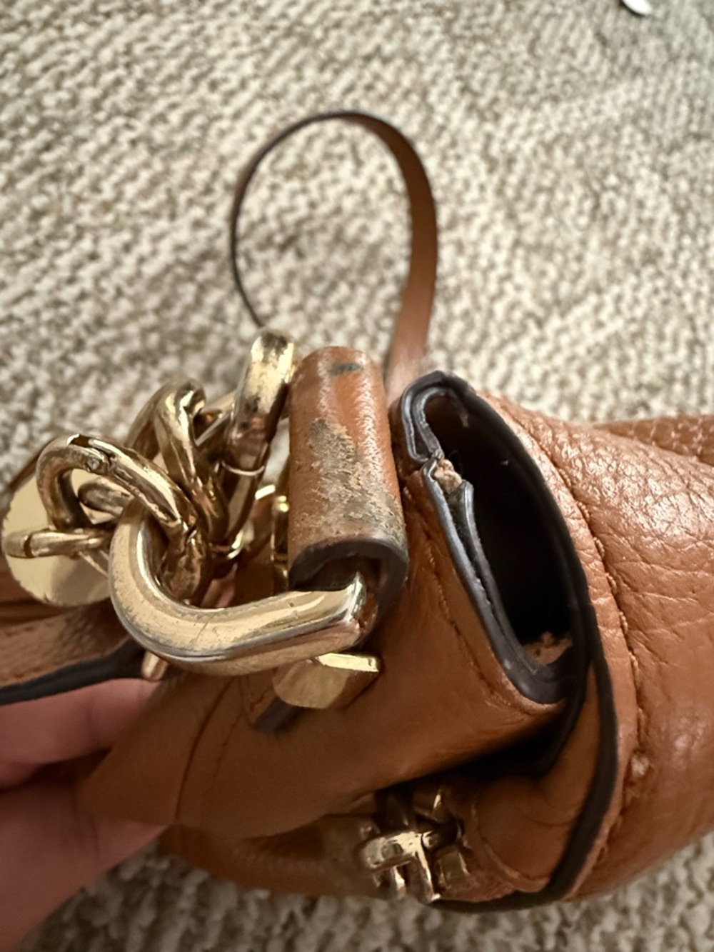 Michael Kors Tan Pebbled Leather Crossbody with Tassel - Picture 3 of 8